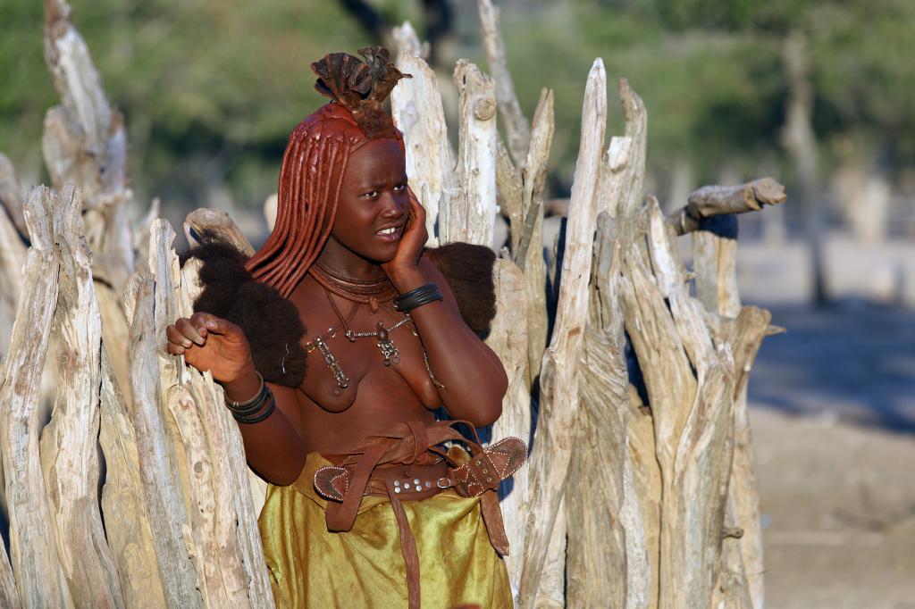 Une femme de tribu de Namibie